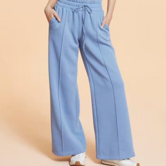 Blogilates Women's Travel Trouser High-Rise Wide Leg Sweatpants - Blue - Picture 1 of 3